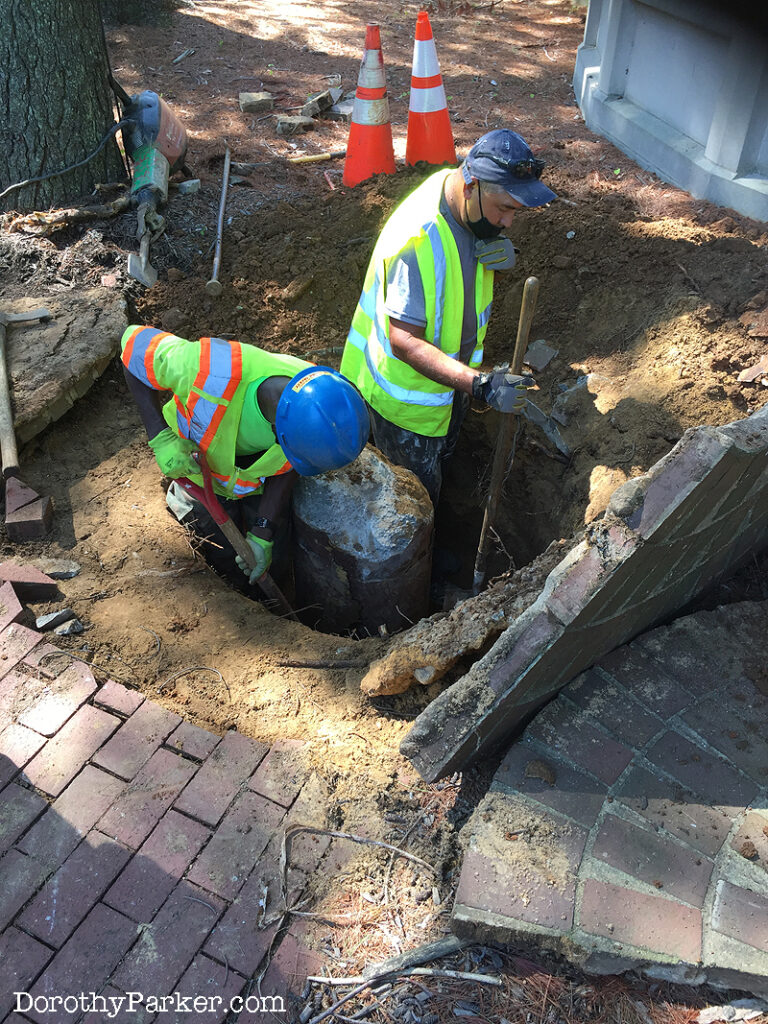 Crew works Aug. 18 in Baltimore to remove urn.